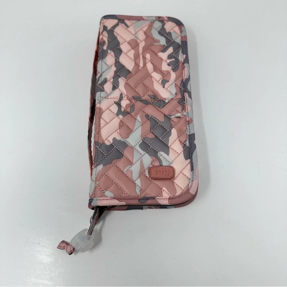 Lug Sleeper Convertible Travel Makeup Brush Holder Camo Pink Gray